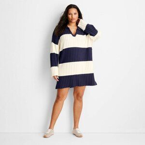 K-93 Future Collective Women's 2XL Long Sleeve Rugby Mini Sweater Dress